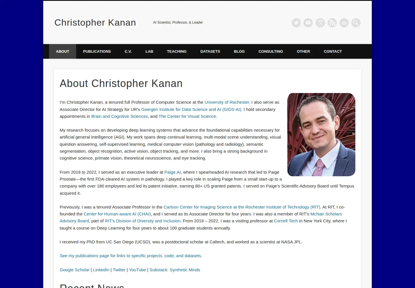 Screenshot of chriskanan.com