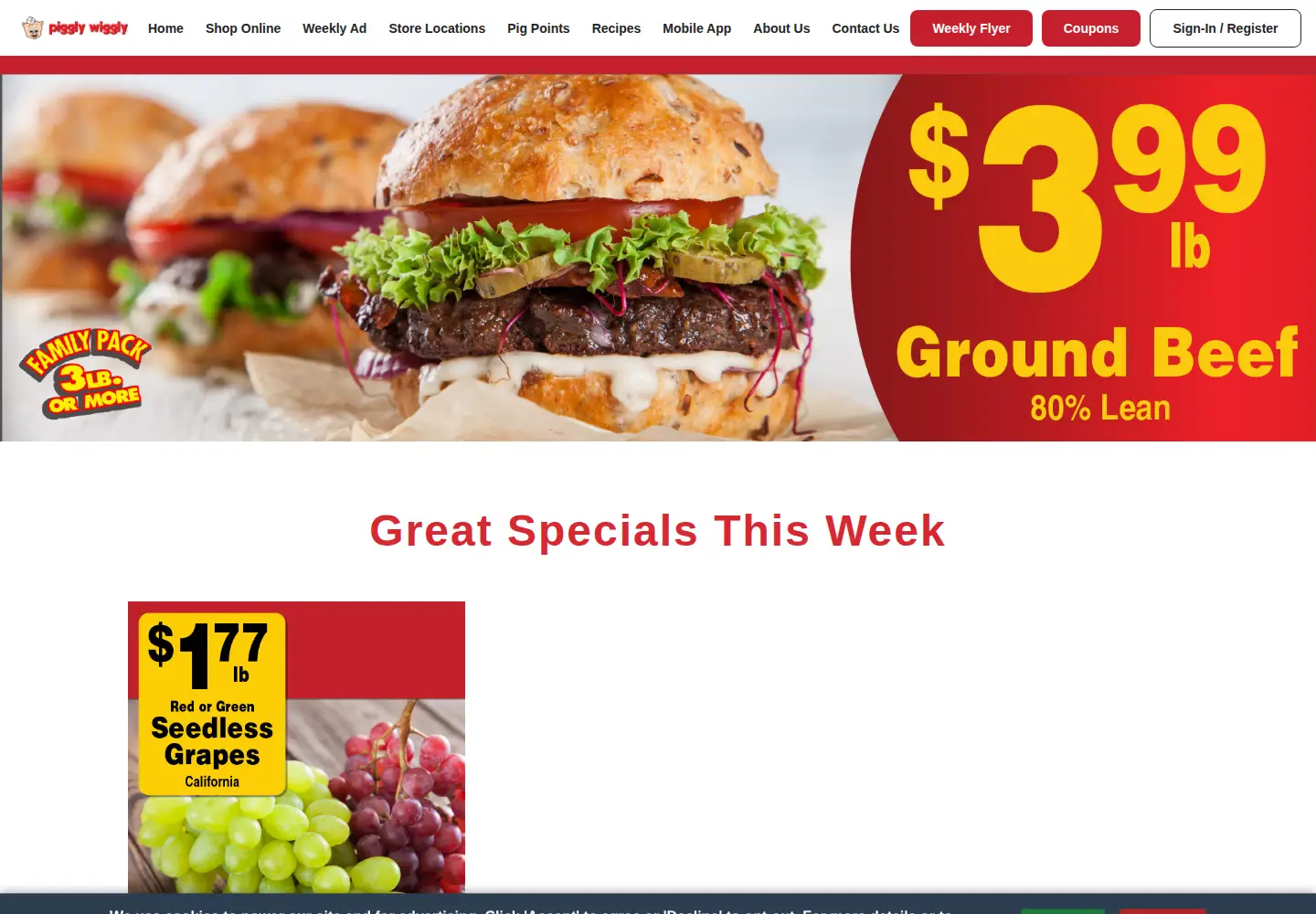 Captured homepage of shopthepig.com in the current scan