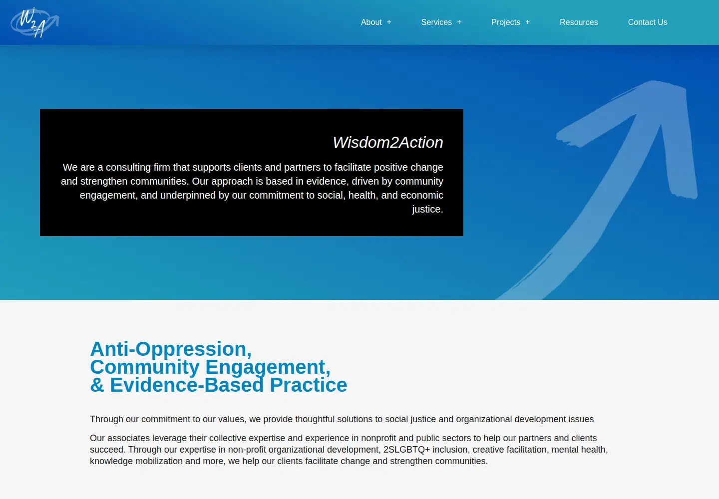 Screenshot of wisdom2action.org