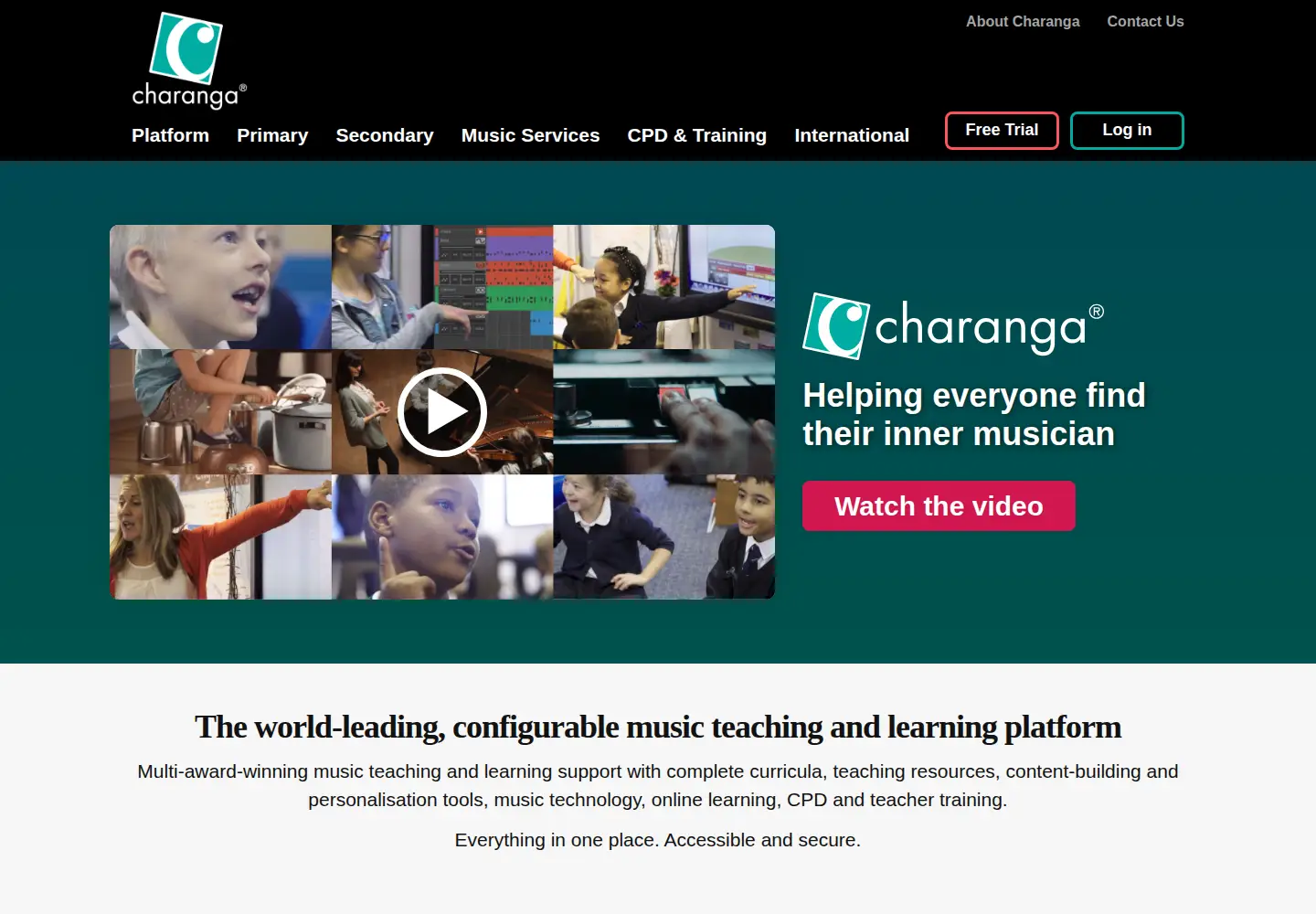 Captured homepage of charanga.com in the current scan