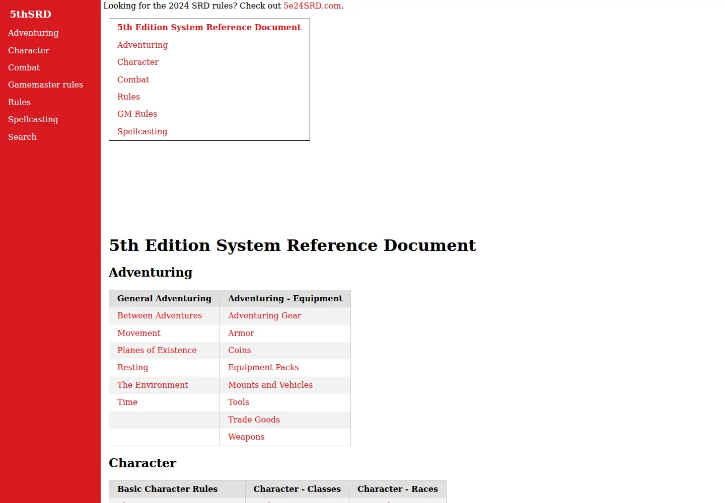Captured homepage of 5thsrd.org in the current scan