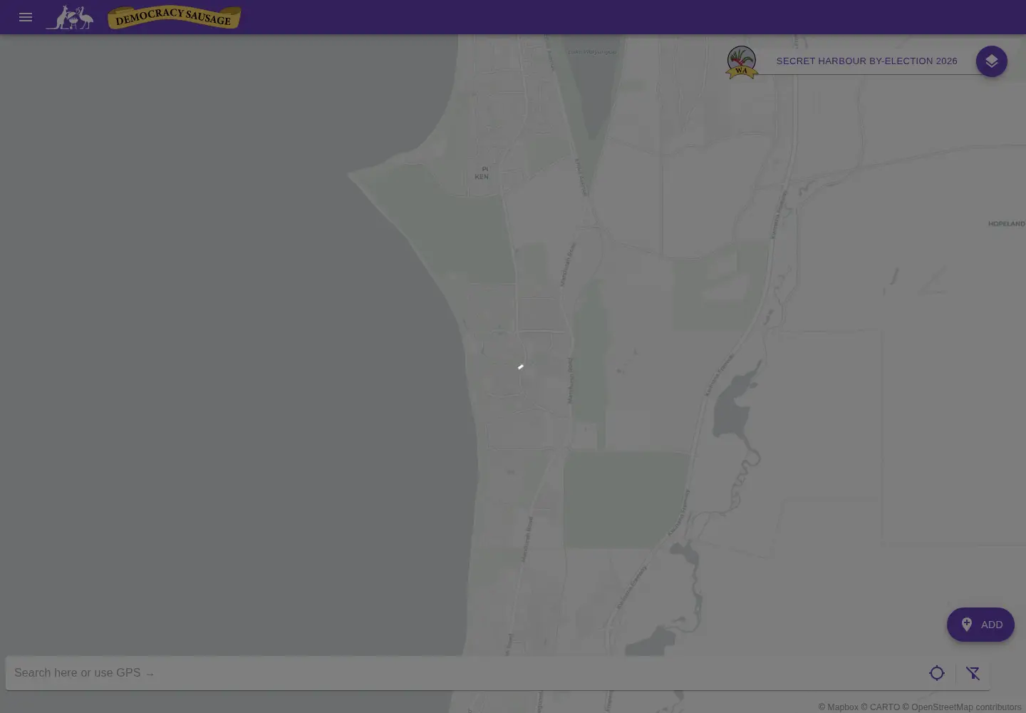 Screenshot of democracysausage.org