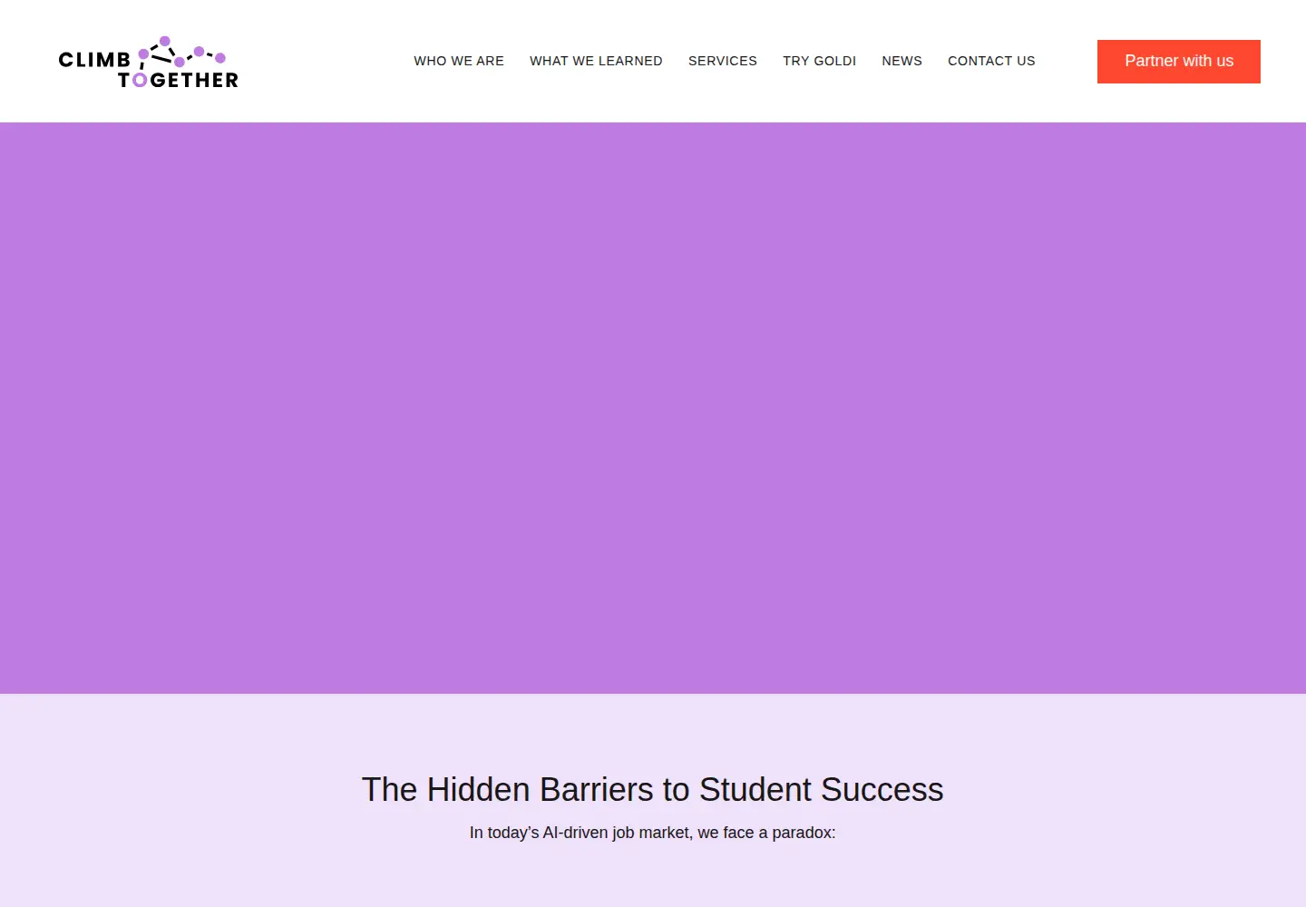 Captured homepage of climbtogether.co in the current scan