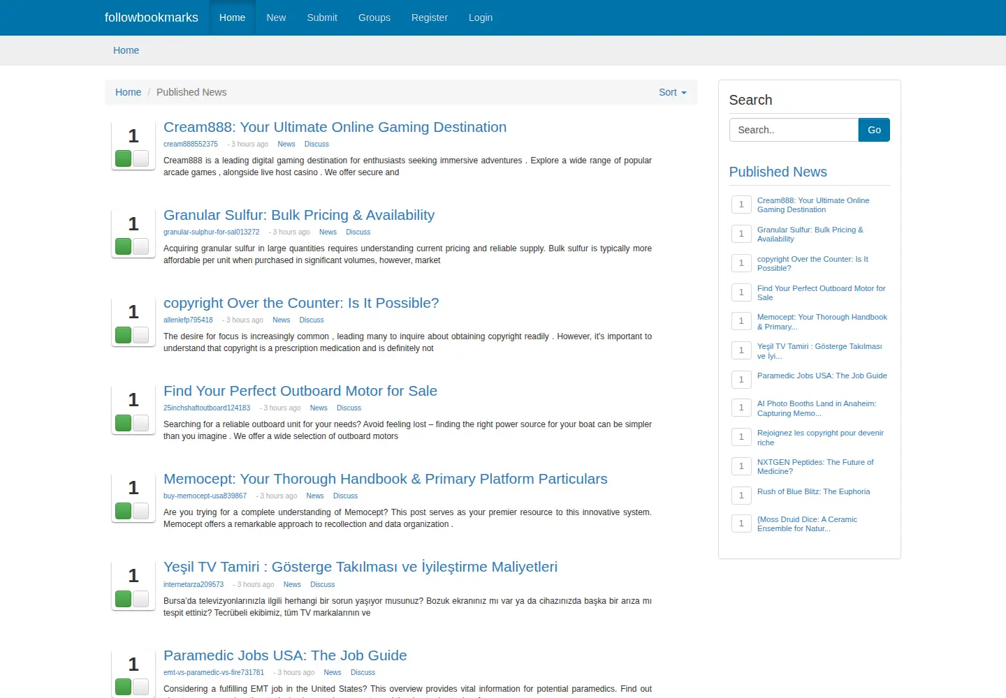 Screenshot of followbookmarks.com