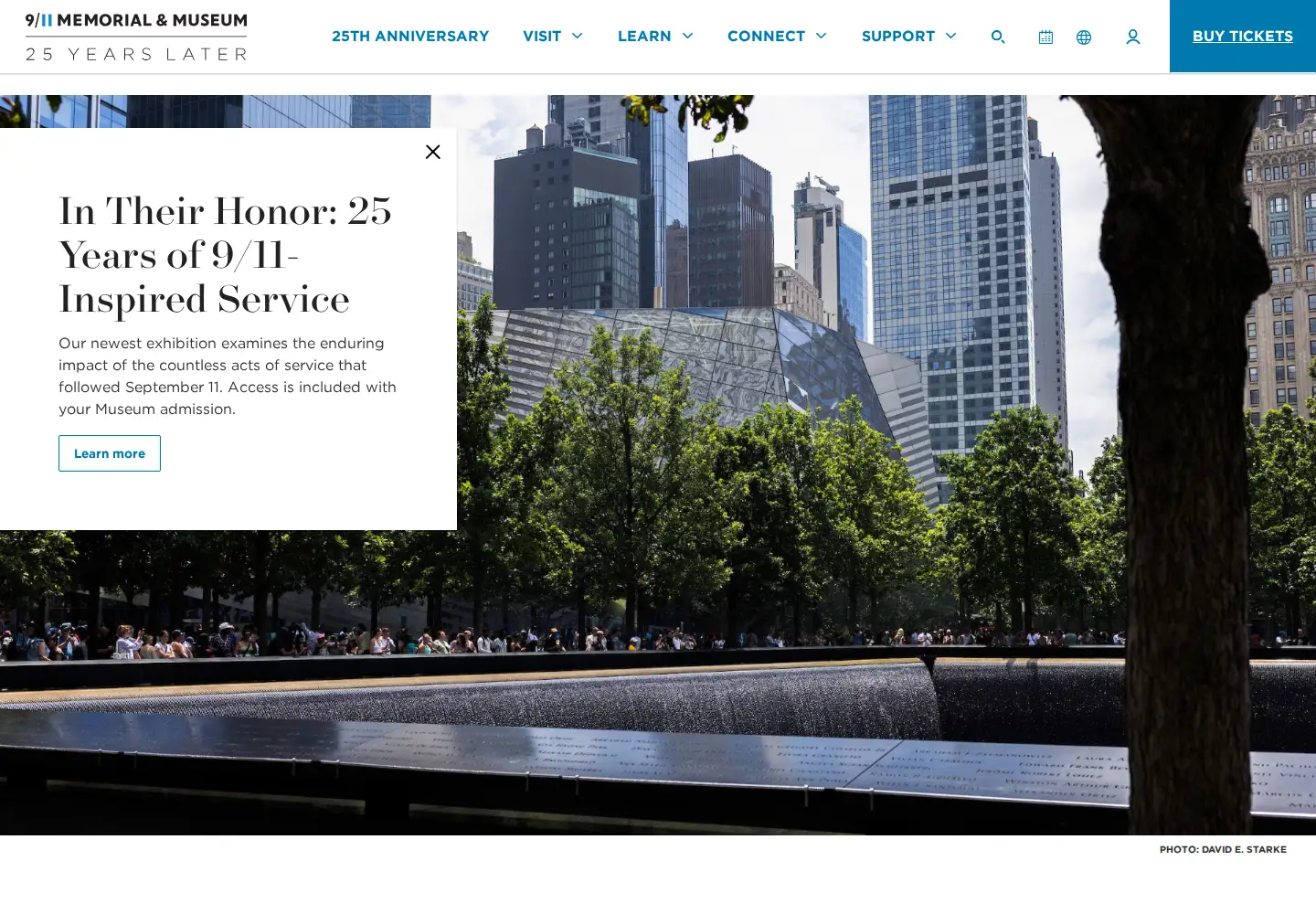 Screenshot of 911memorial.org