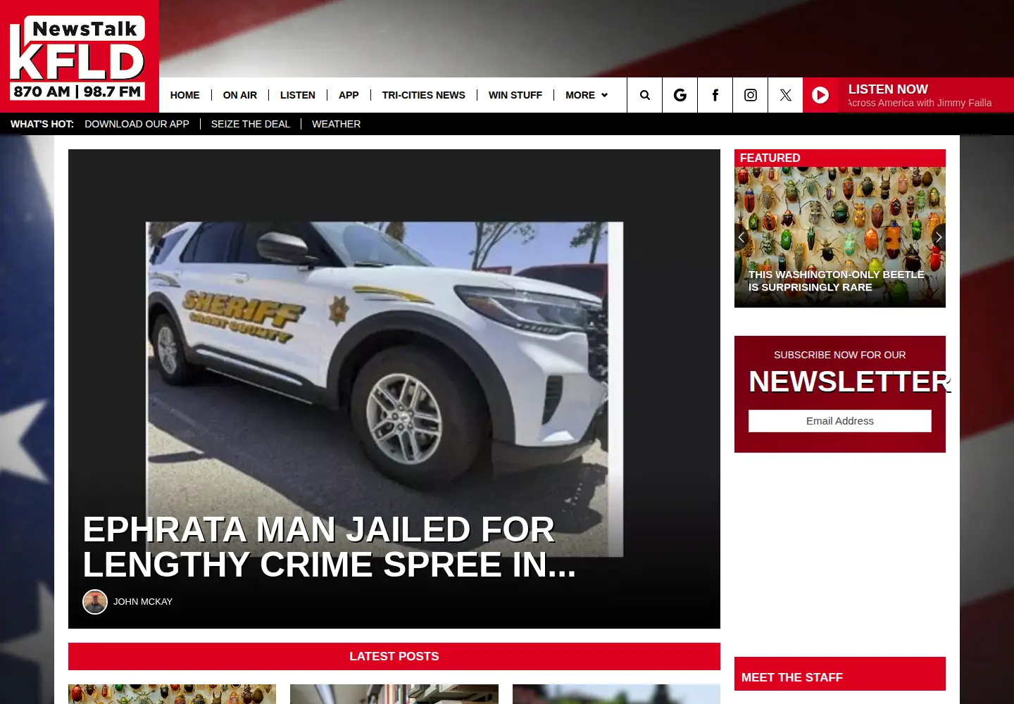 Captured homepage of newstalk870.am in the current scan