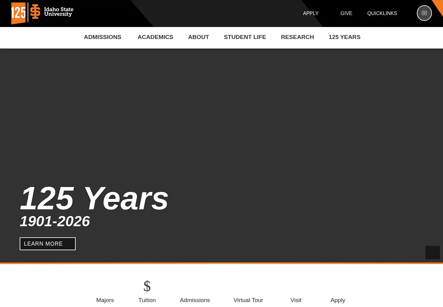 Screenshot of isu.edu