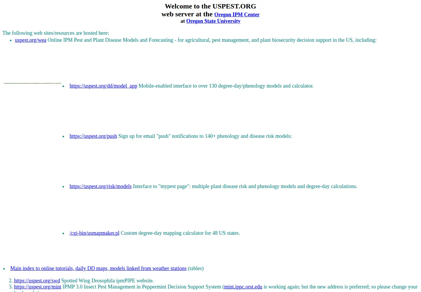 Screenshot of uspest.org