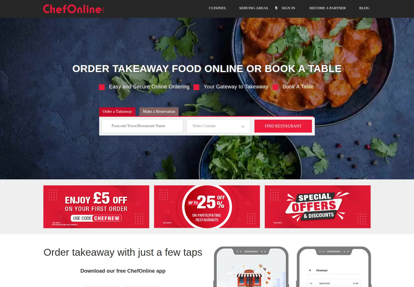 Screenshot of chefonline.co.uk