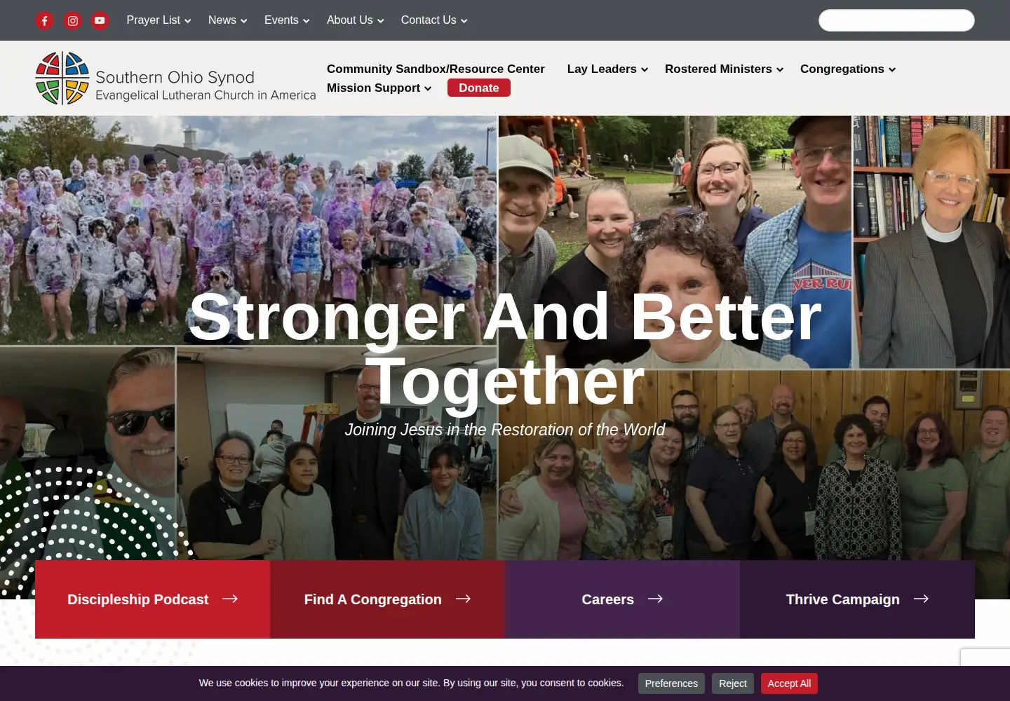 Screenshot of southernohiosynod.org