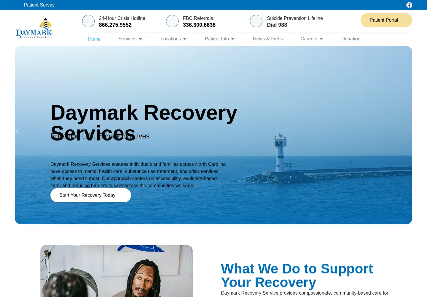 Screenshot of daymarkrecovery.org