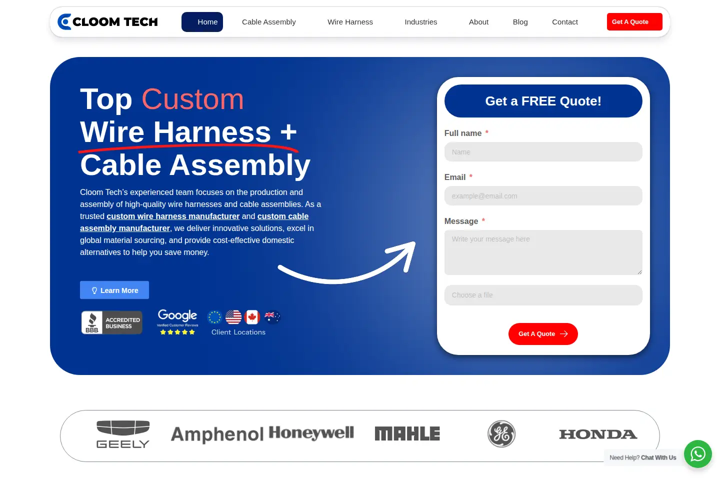 Captured homepage of cloomtech.com in the current scan