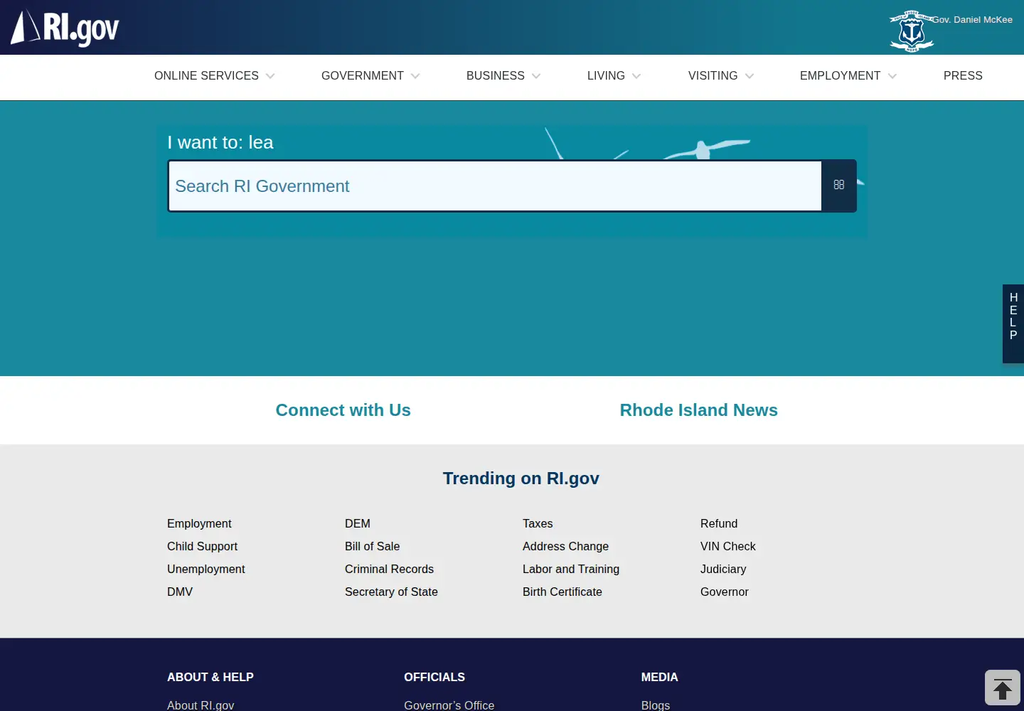 Screenshot of ri.gov