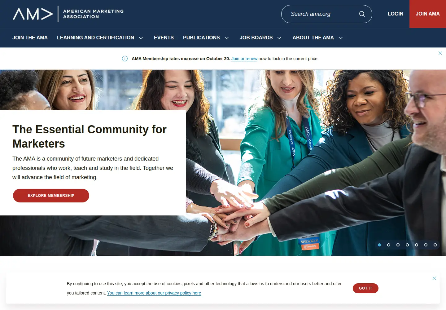 Screenshot of ama.org