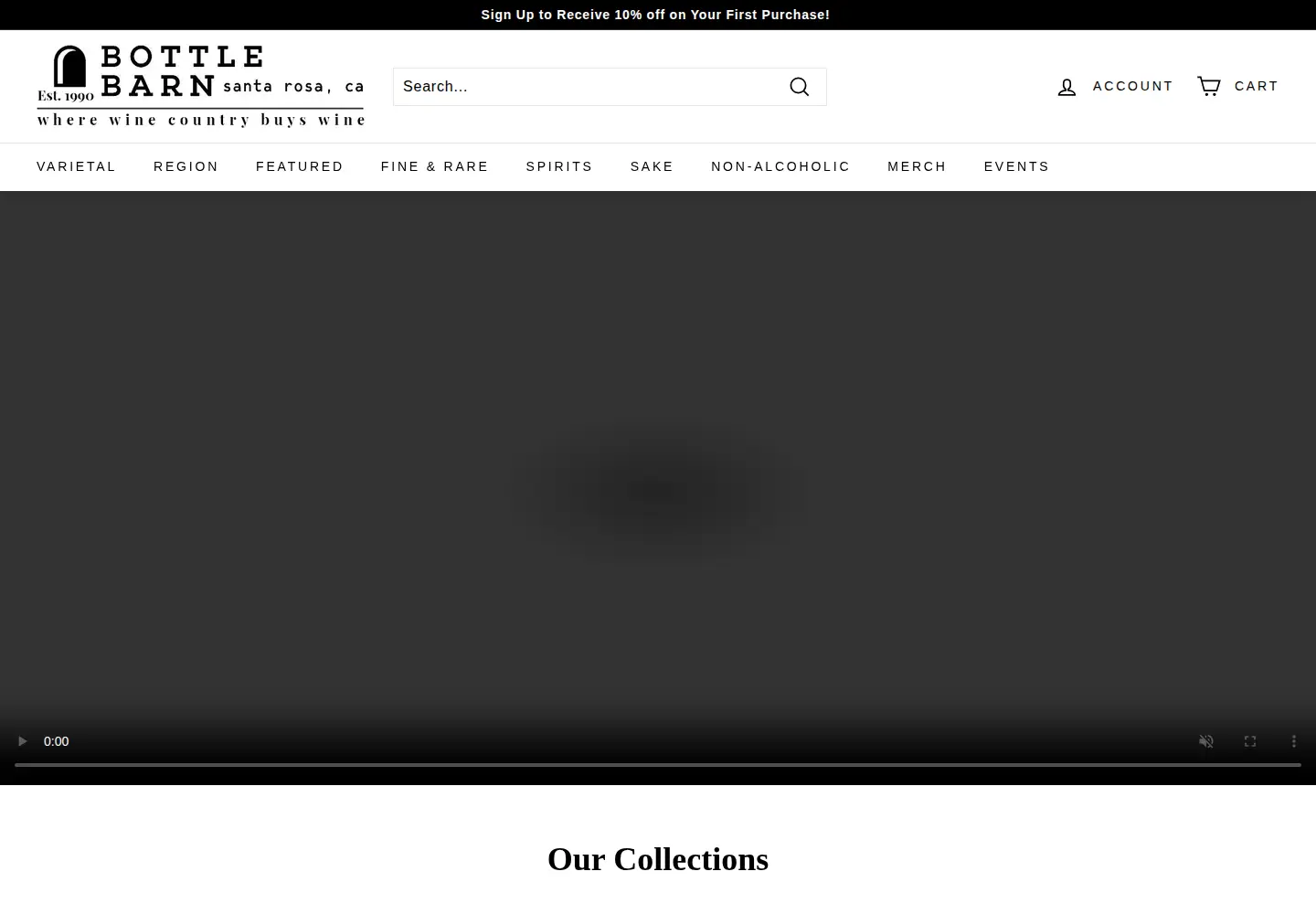 Captured homepage of bottlebarn.com in the current scan