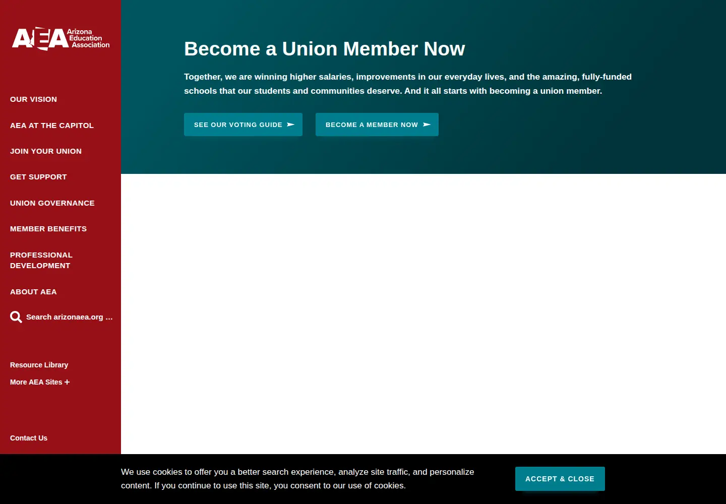 Screenshot of arizonaea.org