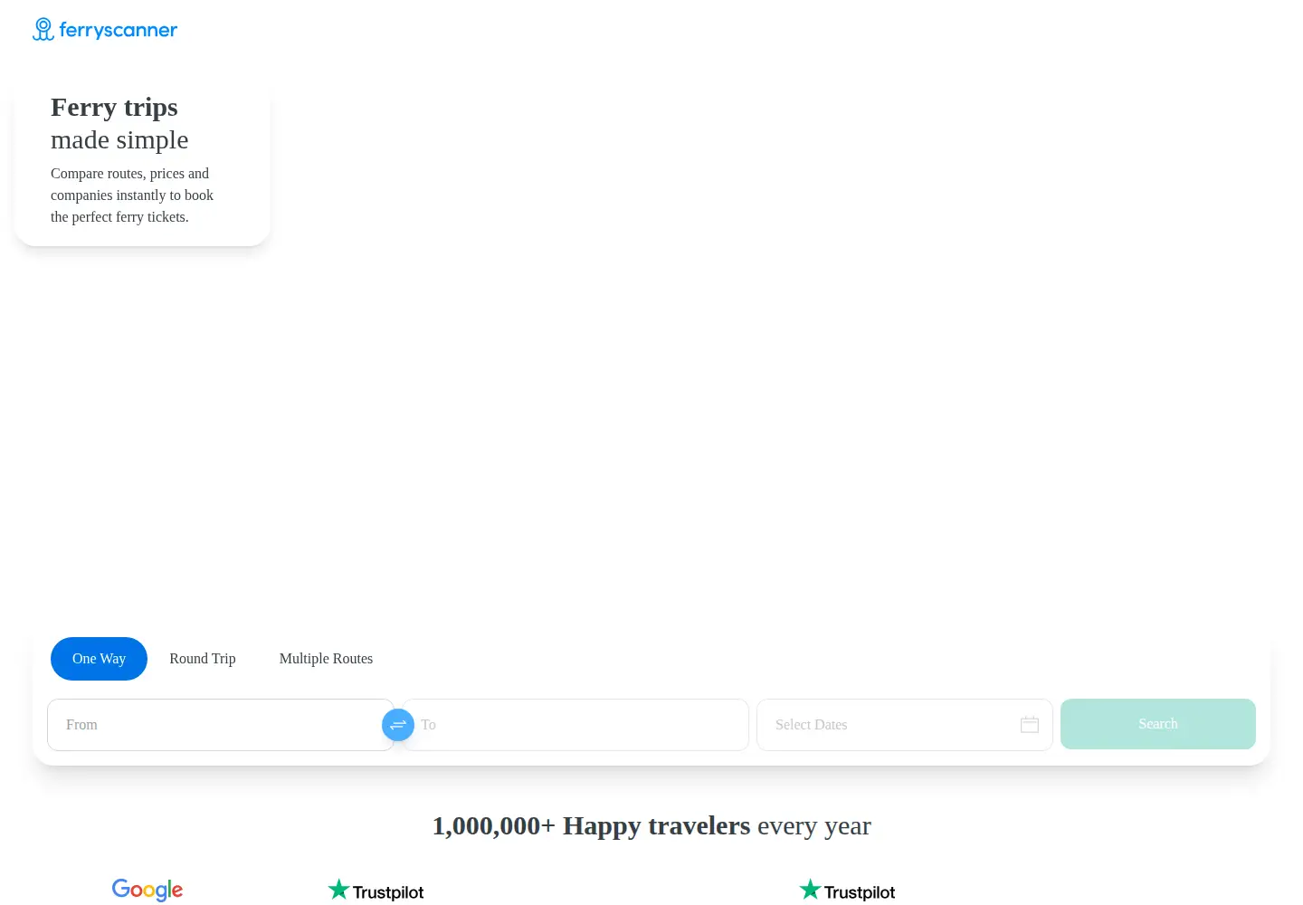 Screenshot of ferryscanner.com