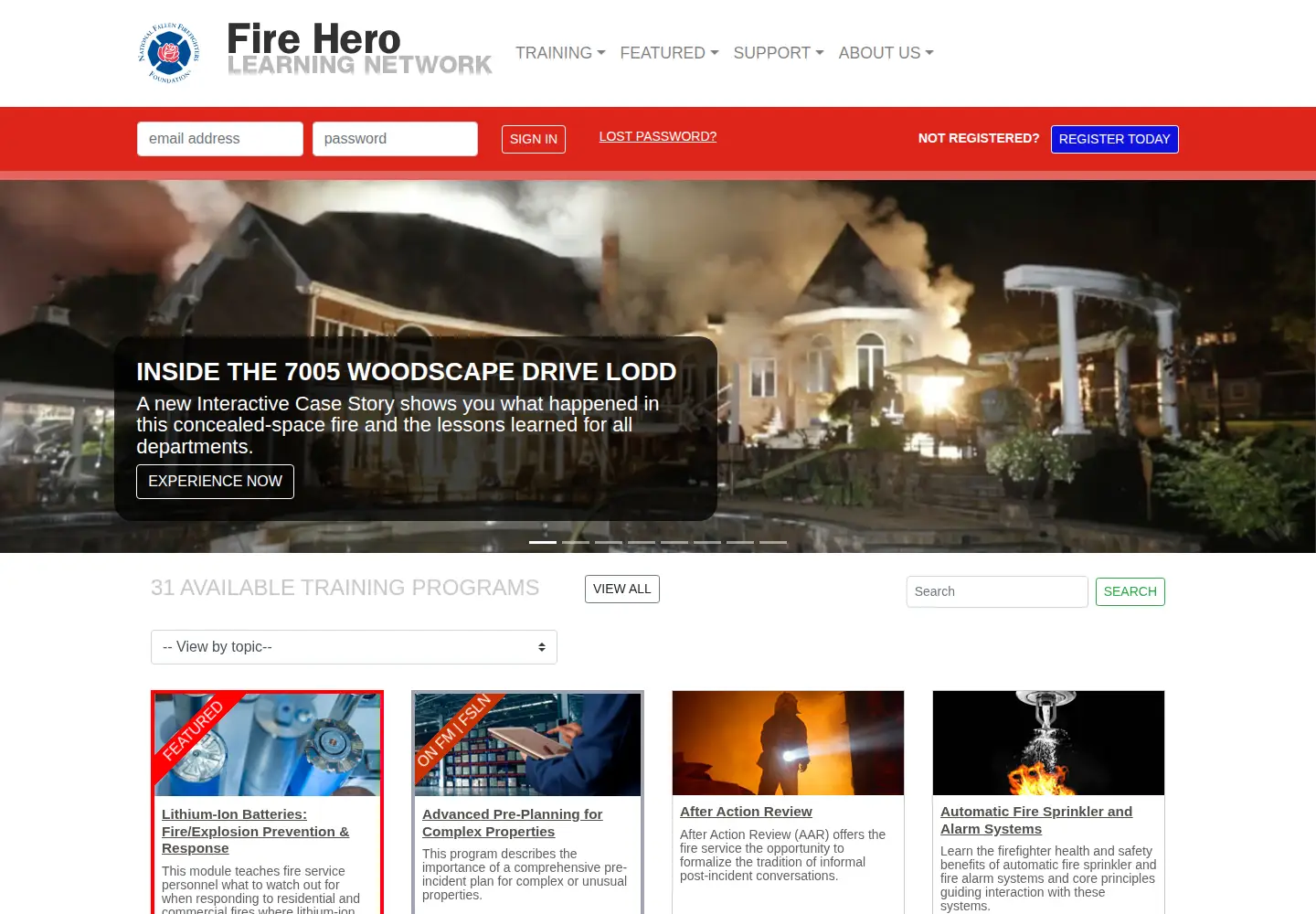 Screenshot of fireherolearningnetwork.com