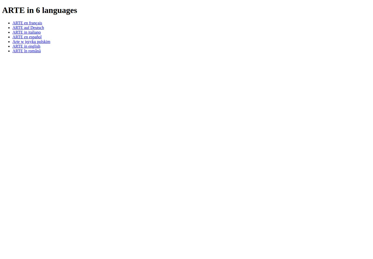 Screenshot of arte.tv