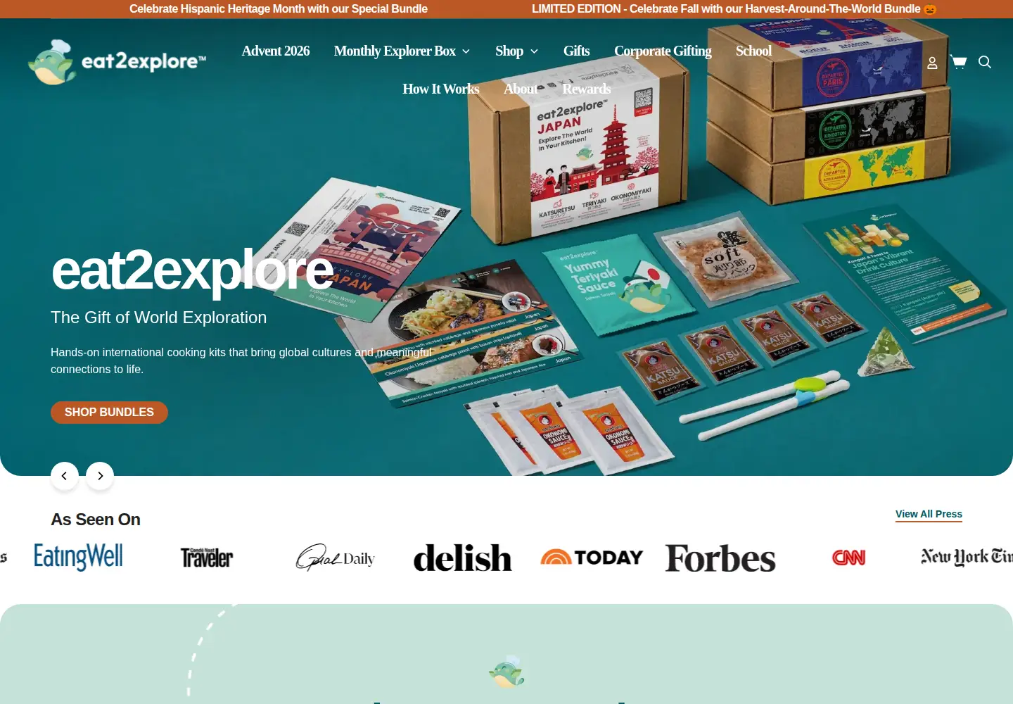 Captured homepage of eat2explore.com in the current scan
