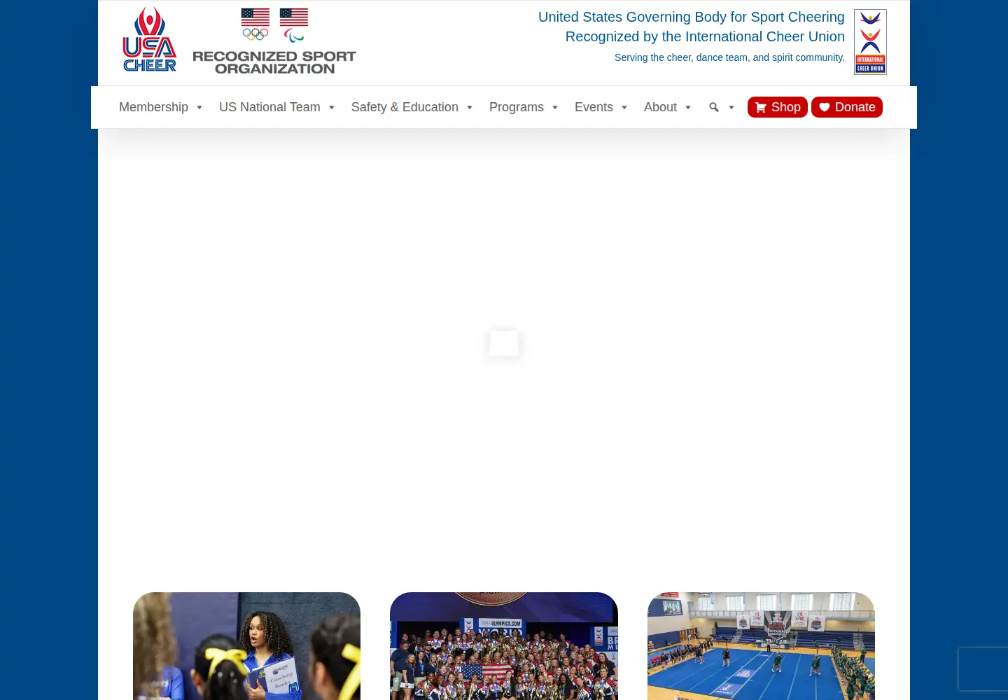 Screenshot of usacheer.org