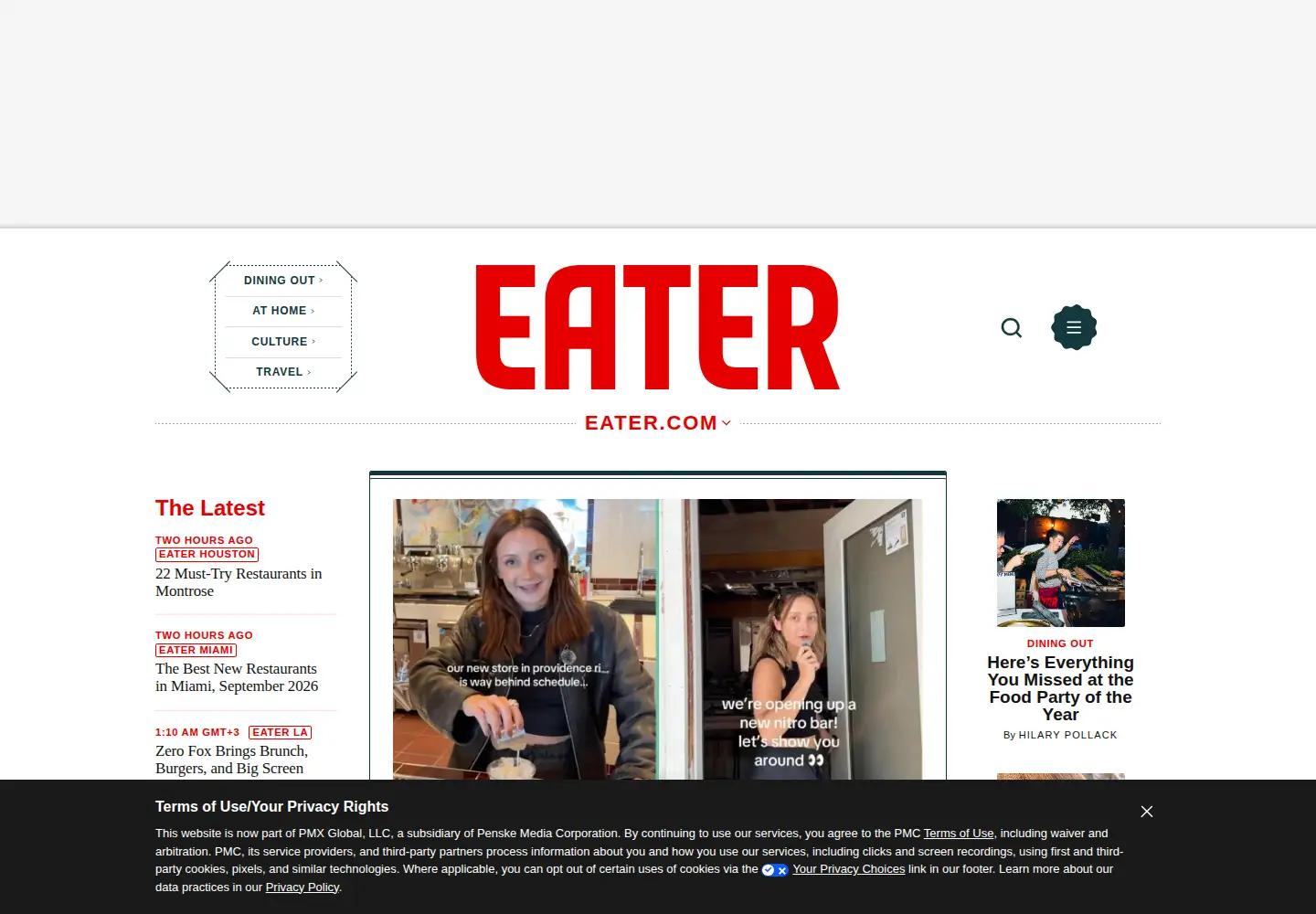 Screenshot of eater.com