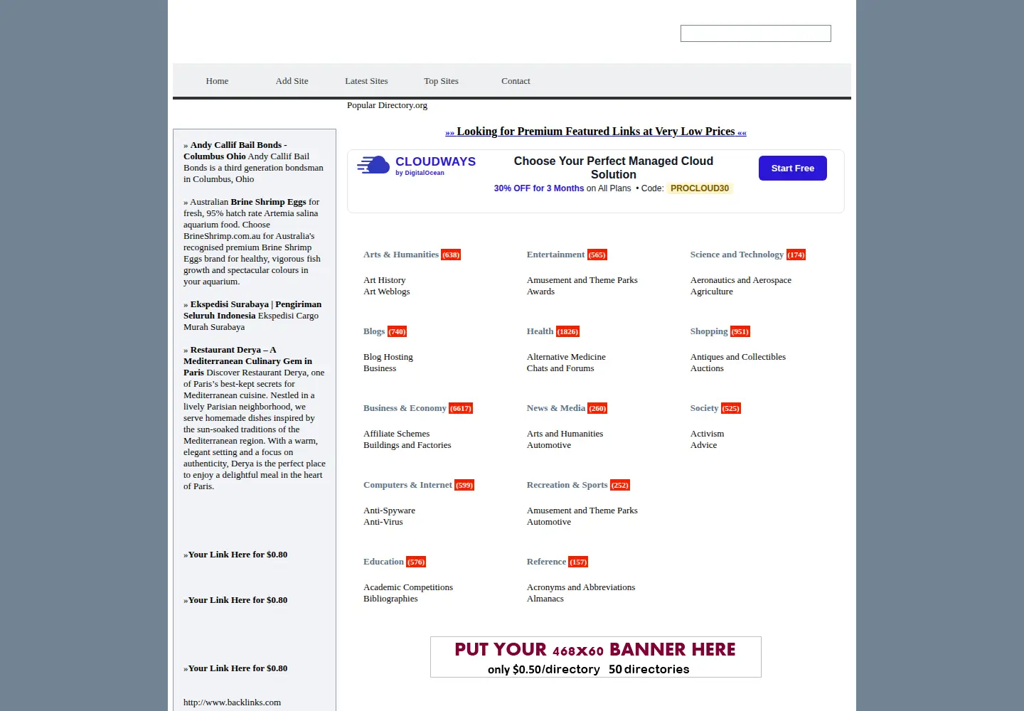 Screenshot of populardirectory.org
