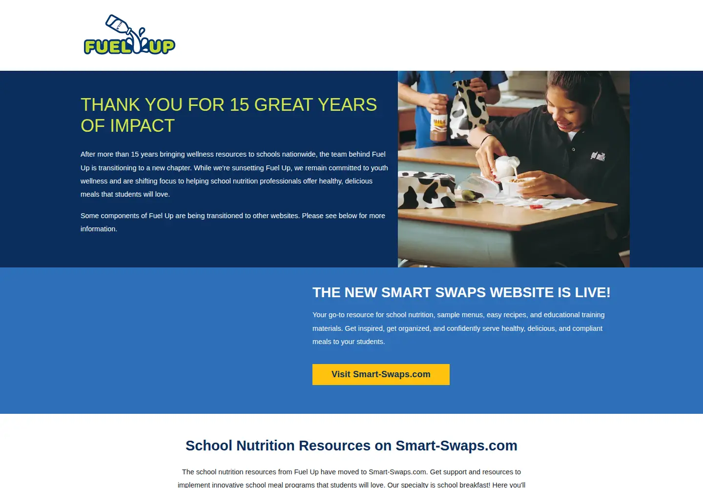 Captured homepage of fuelup.org in the current scan