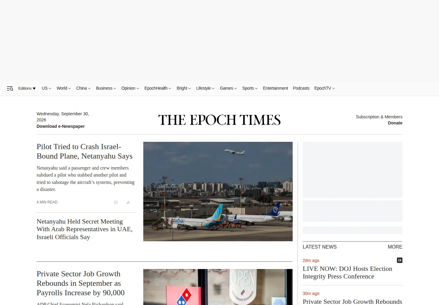 Screenshot of theepochtimes.com