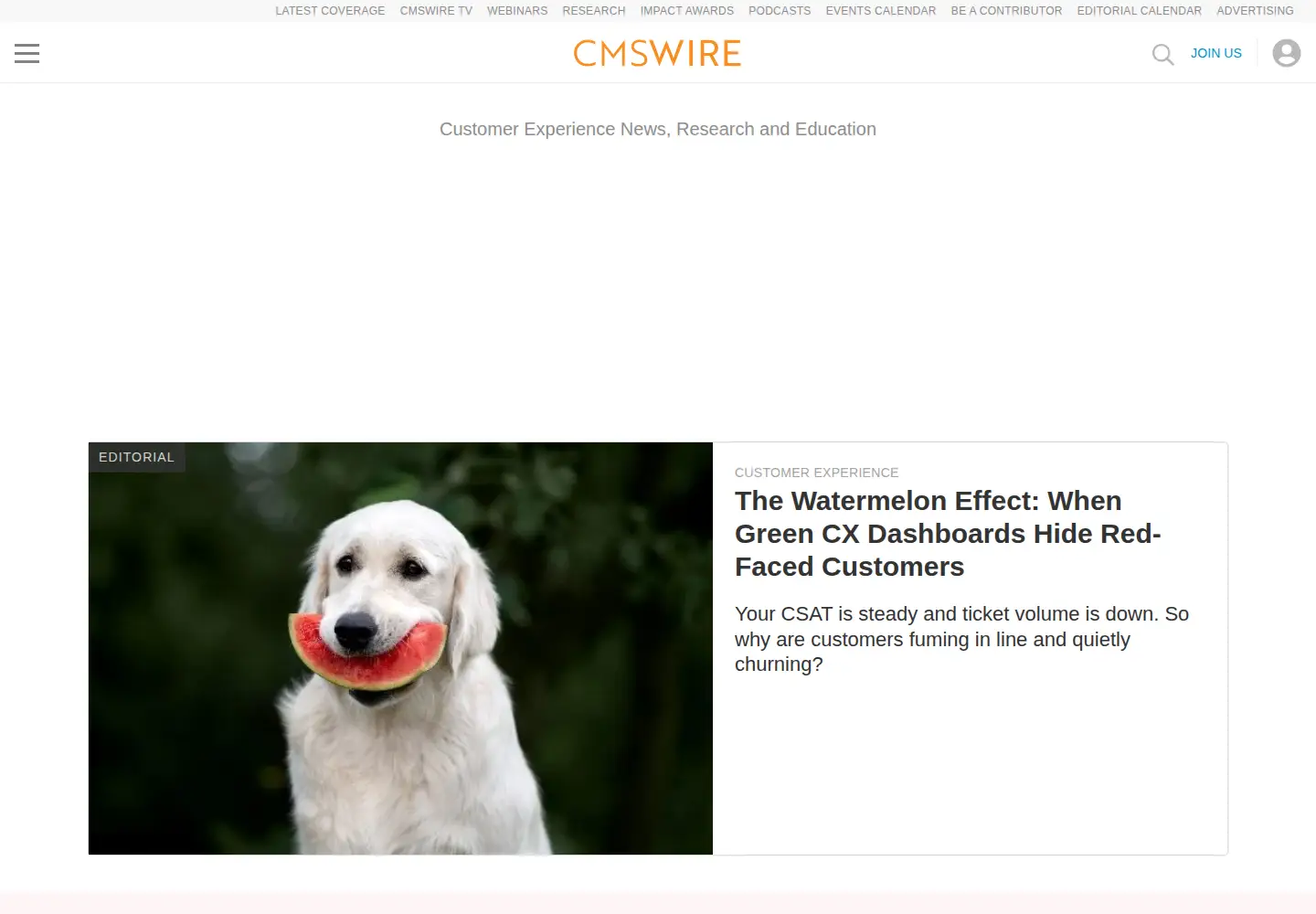 Screenshot of cmswire.com