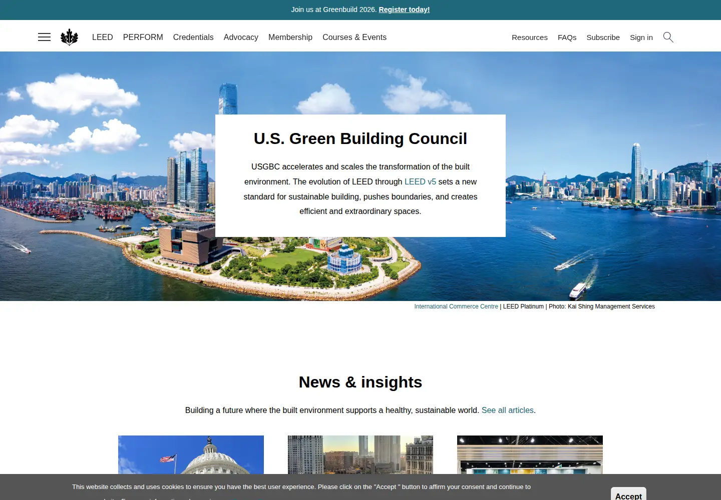 Screenshot of usgbc.org