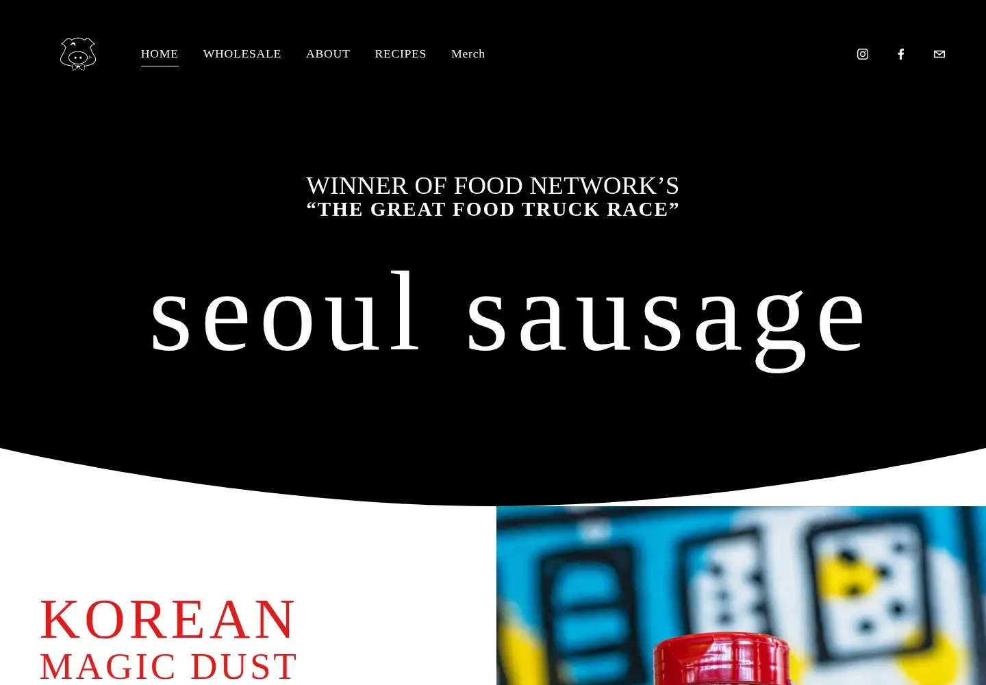 Screenshot of seoulsausage.com