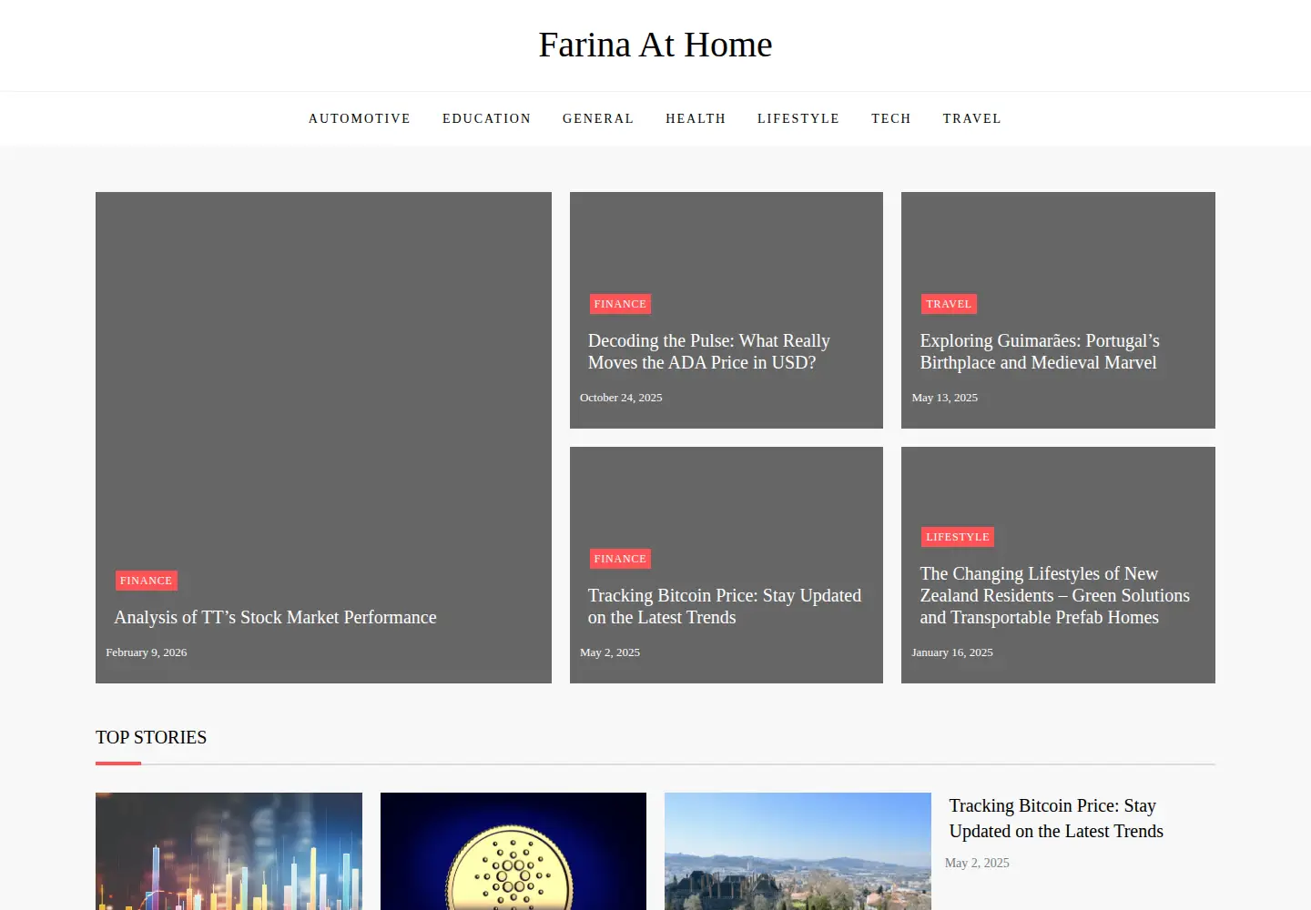 Captured homepage of farinaathome.com in the current scan