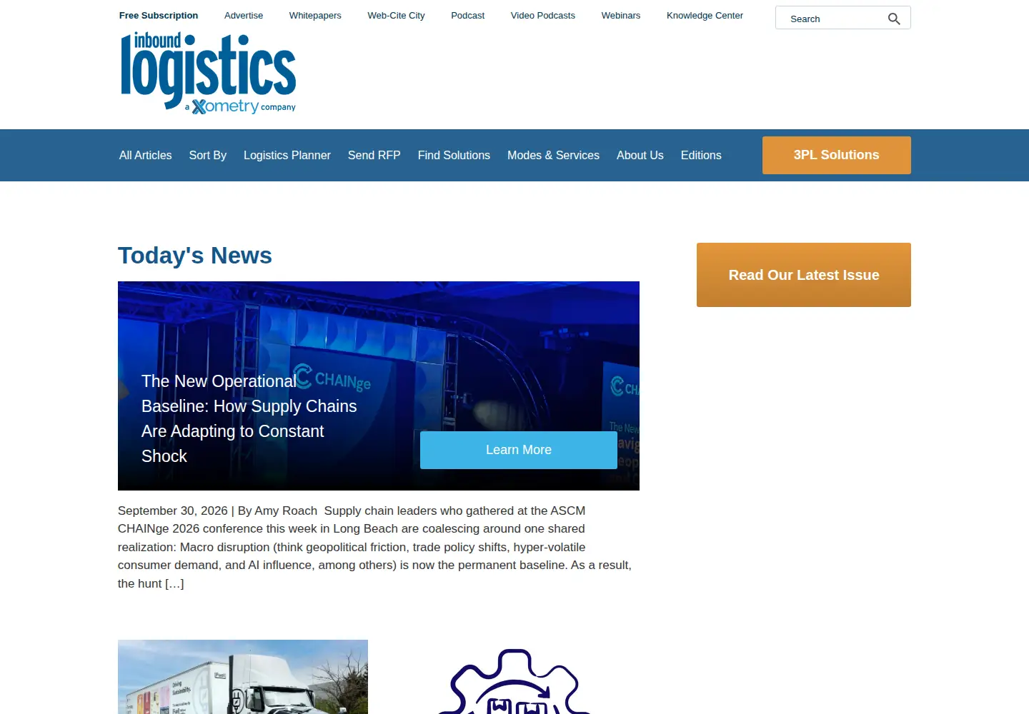 Screenshot of inboundlogistics.com