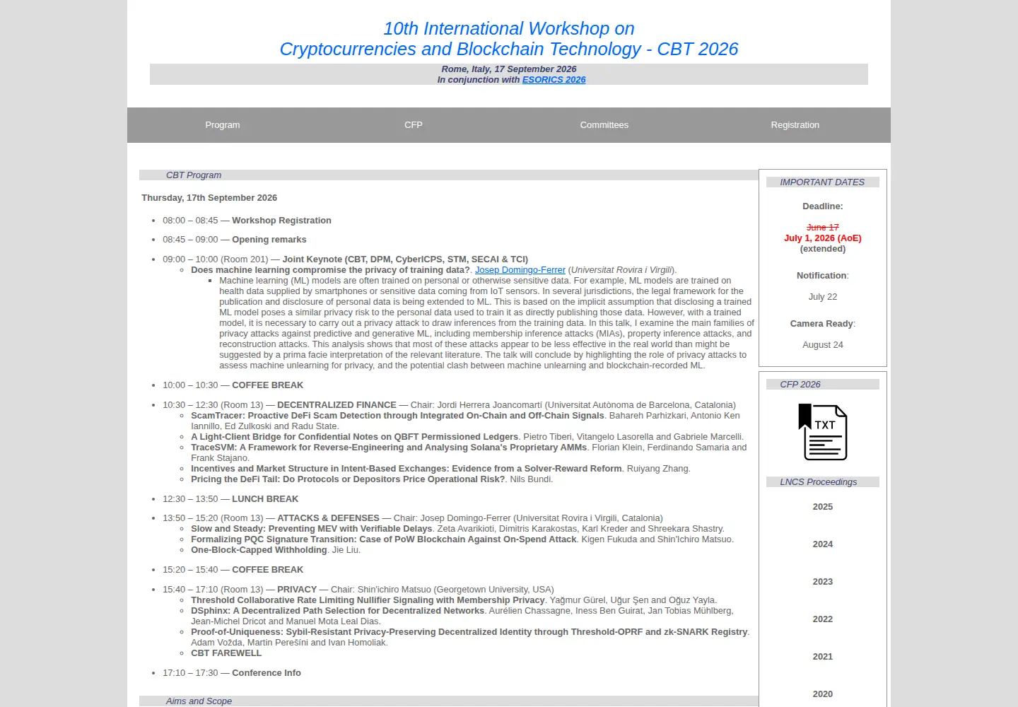 Captured homepage of cbtworkshop.org in the current scan