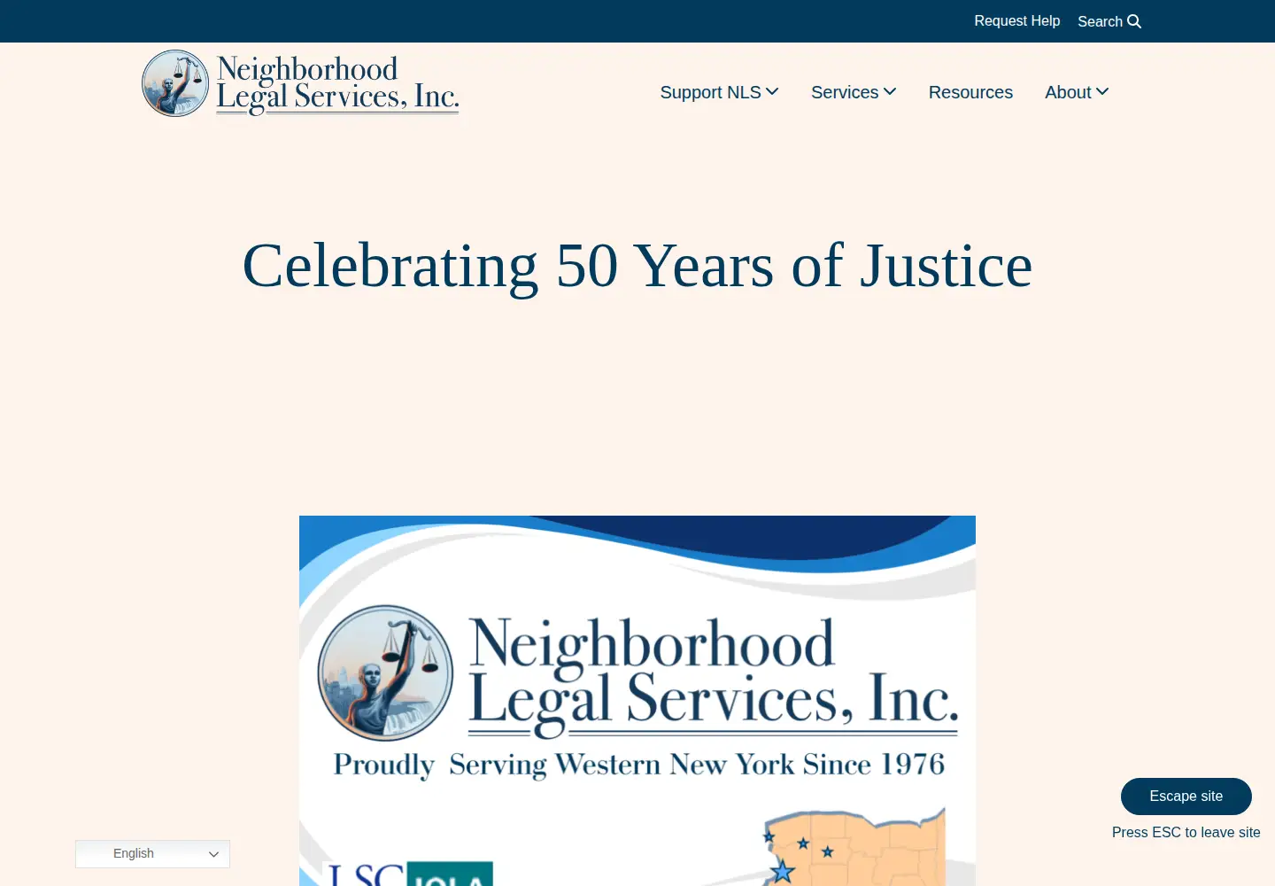 Captured homepage of nls.org in the current scan