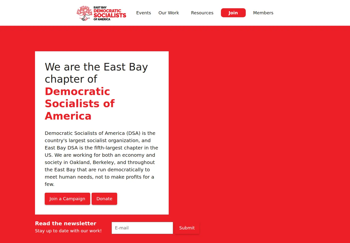Screenshot of eastbaydsa.org