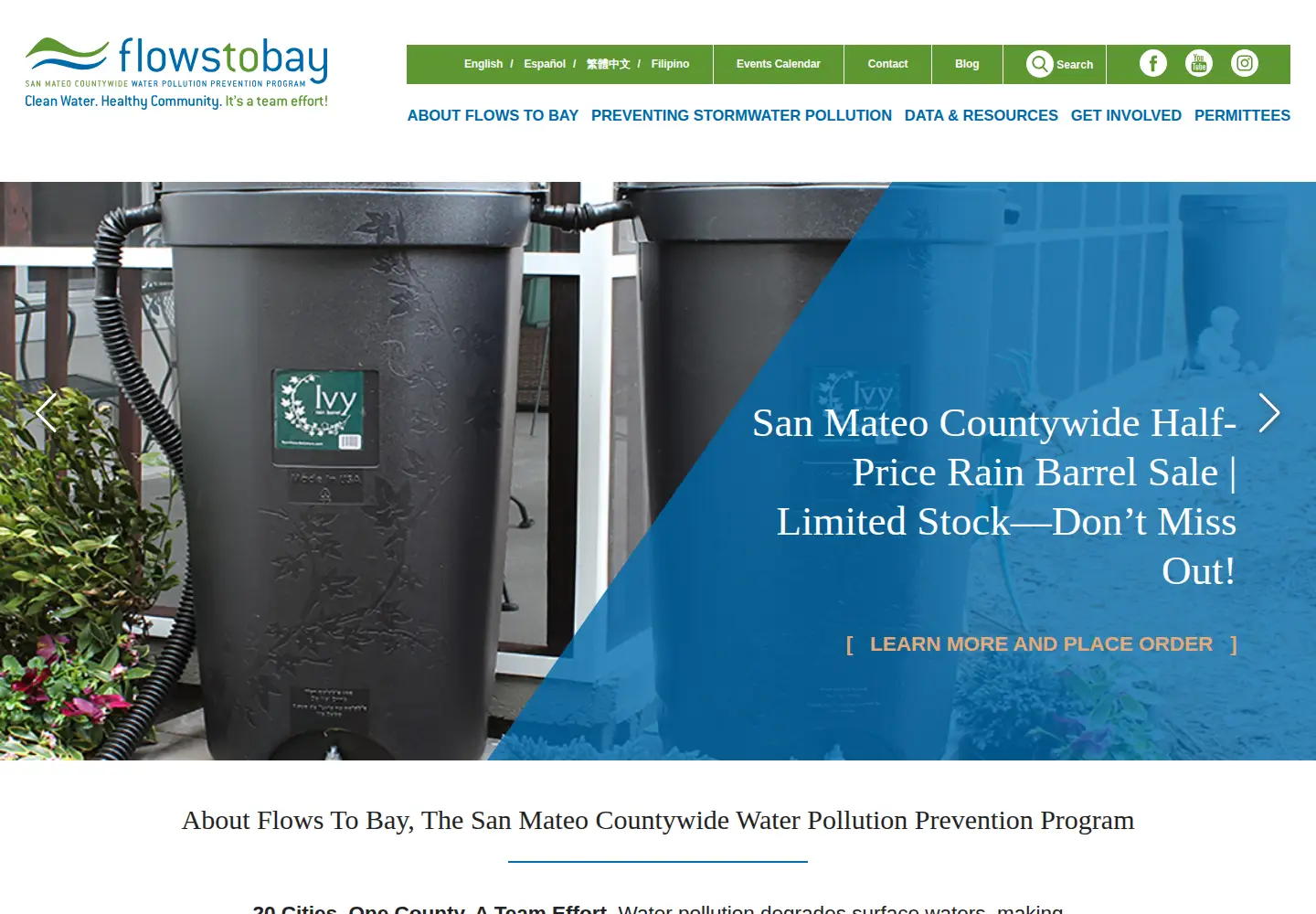 Screenshot of flowstobay.org