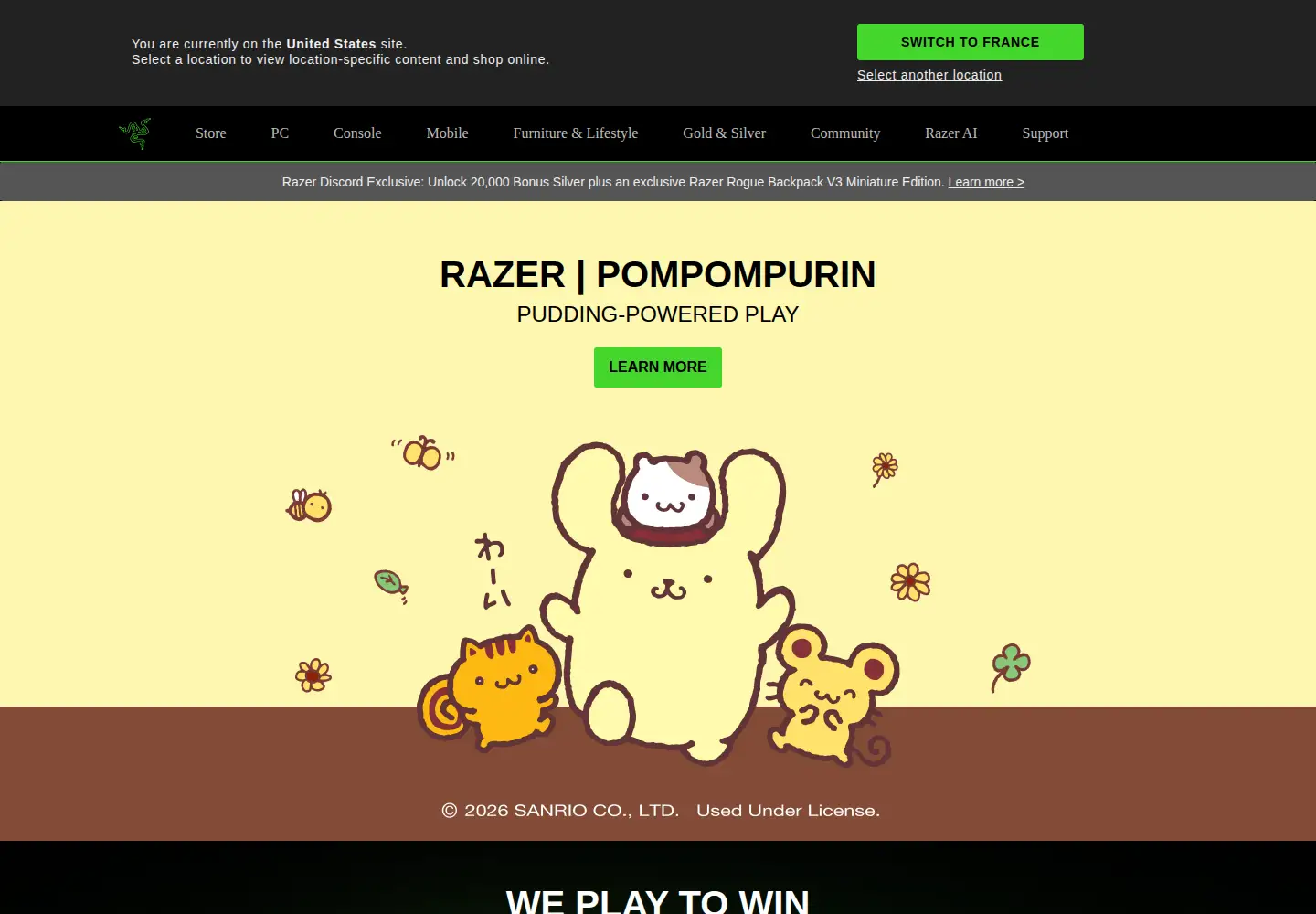 Screenshot of razer.com