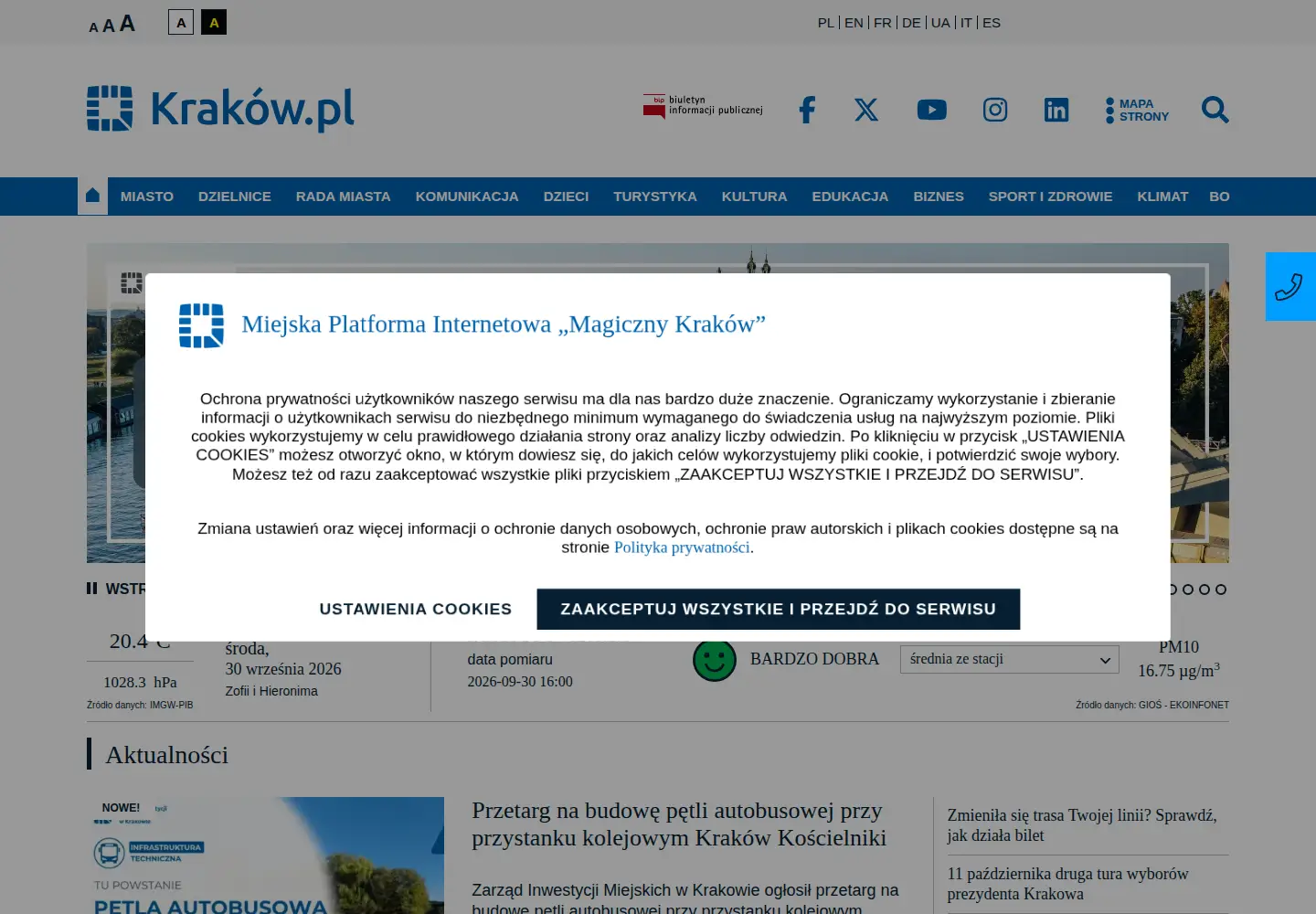Screenshot of krakow.pl