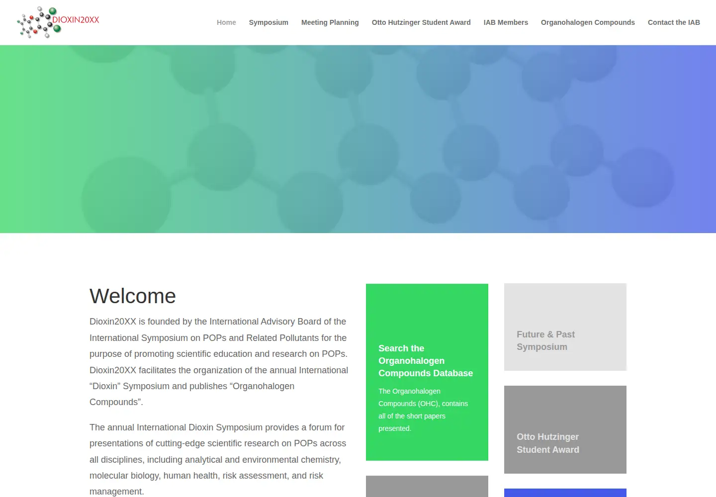 Captured homepage of dioxin20xx.org in the current scan
