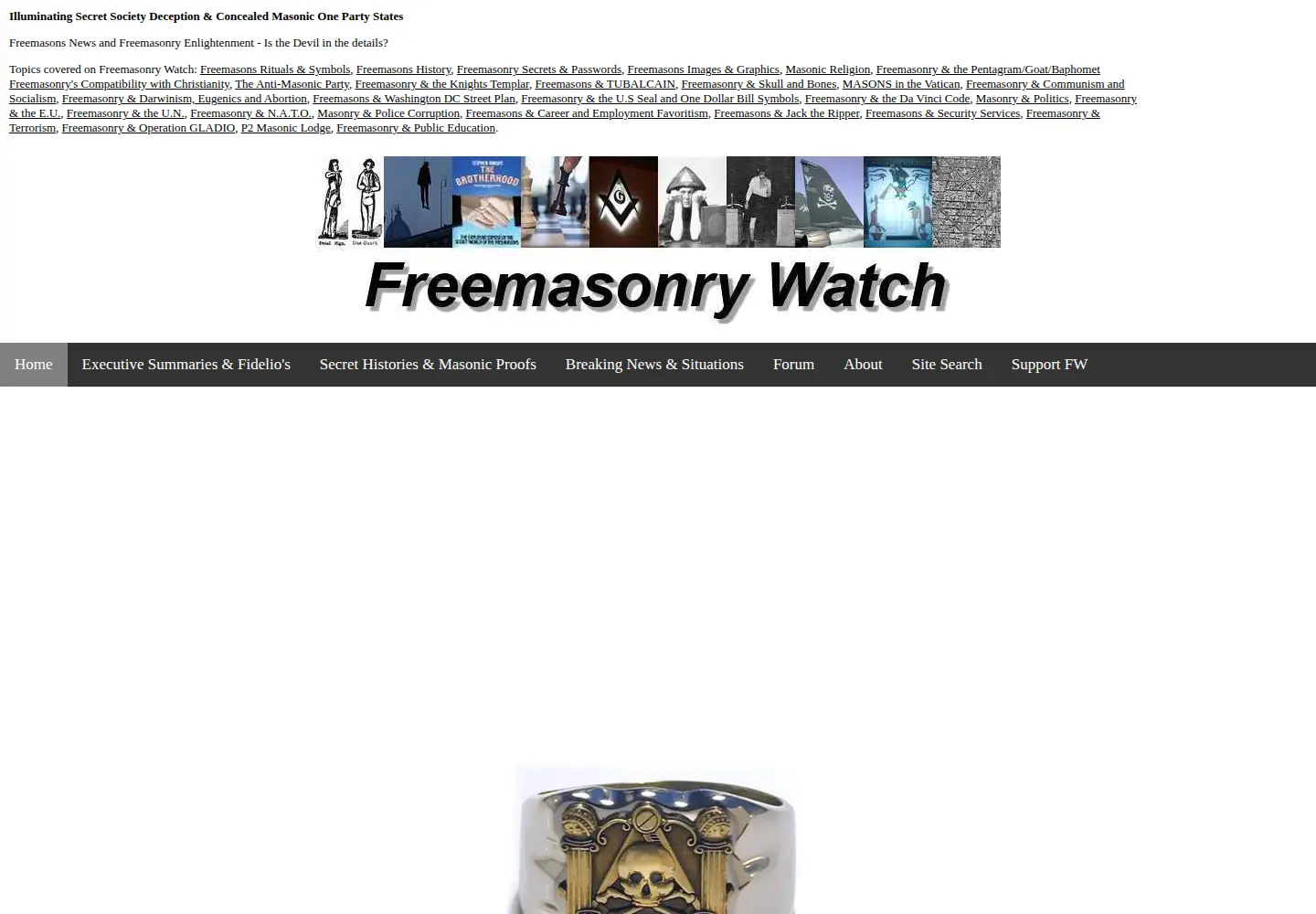 Screenshot of freemasonrywatch.org