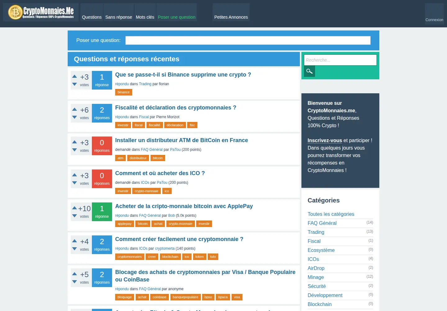 Captured homepage of cryptomonnaies.me in the current scan