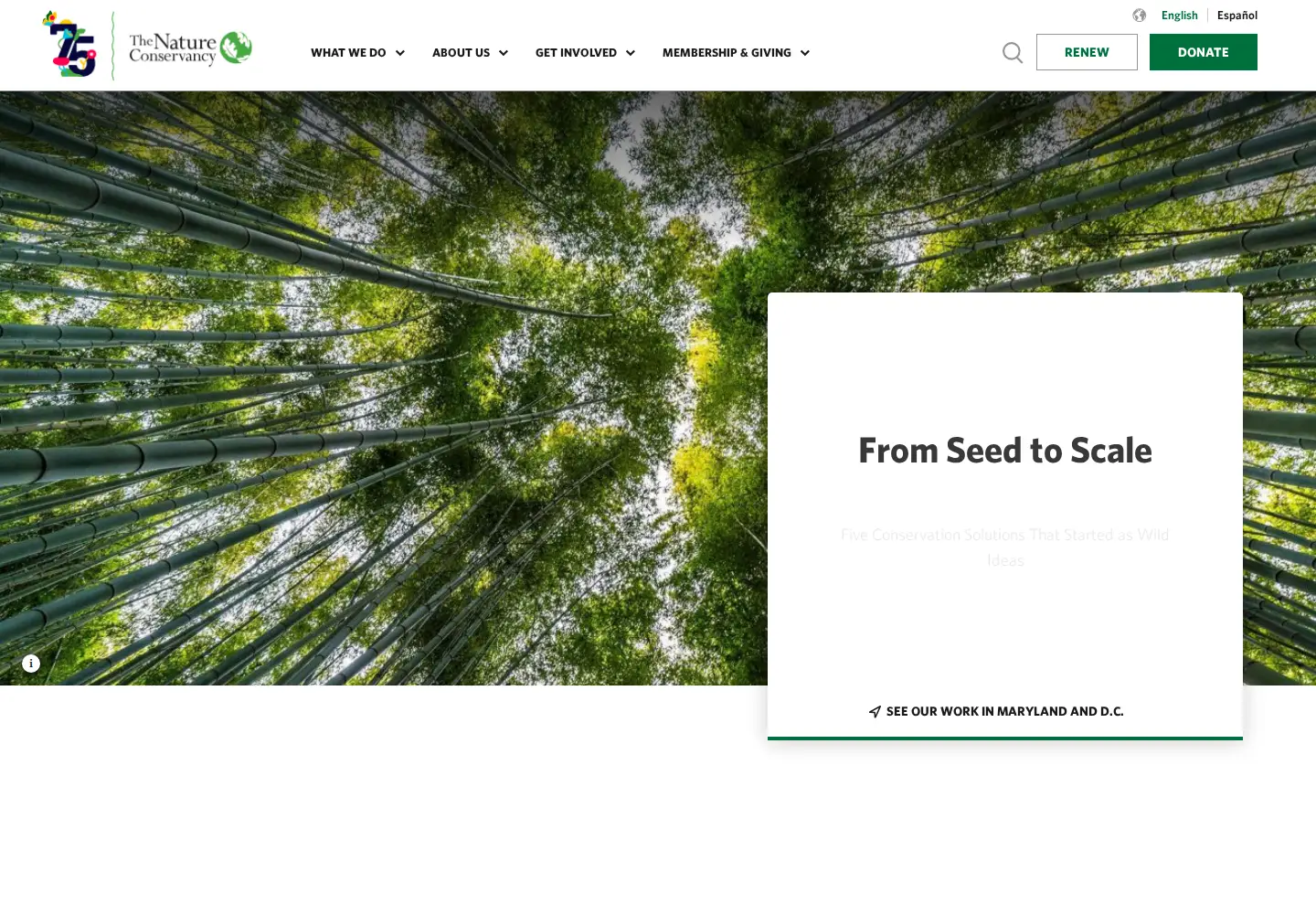 Screenshot of nature.org