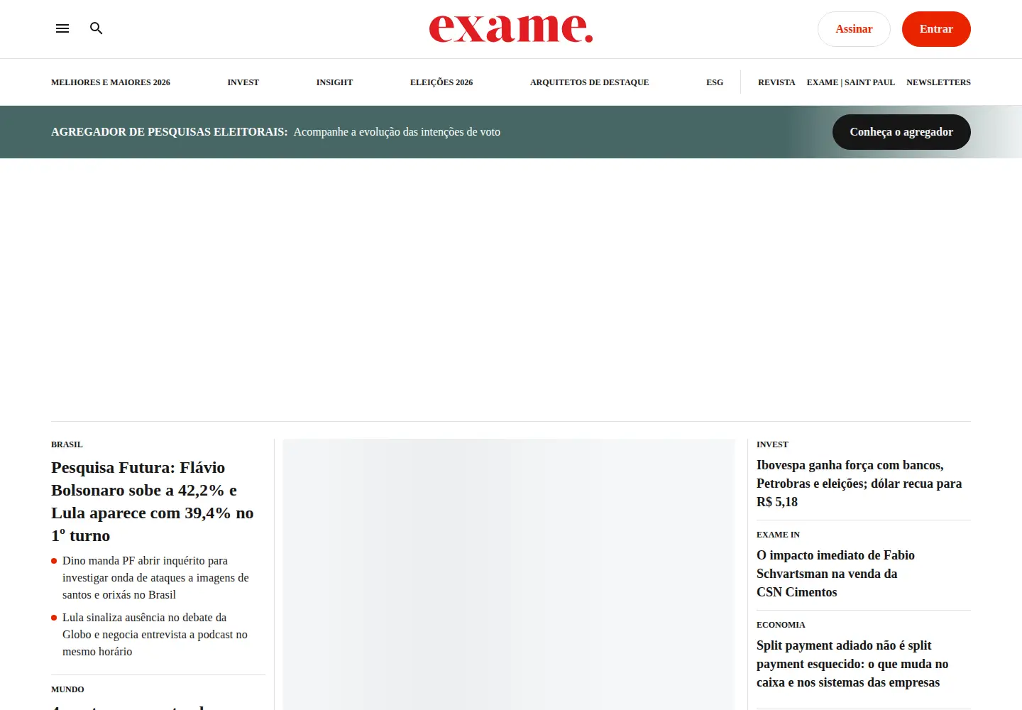 Screenshot of exame.com