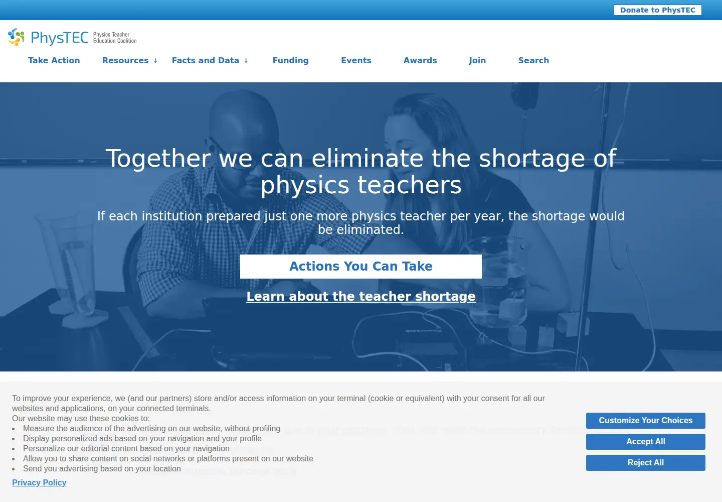 Screenshot of phystec.org