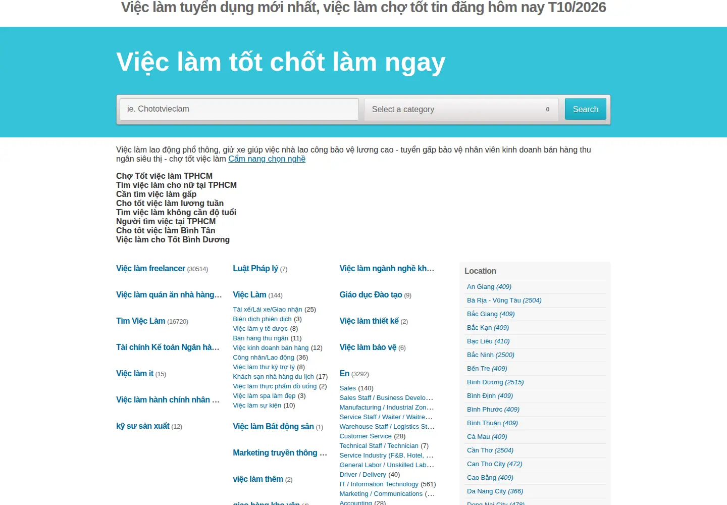 Screenshot of chototvieclam.com