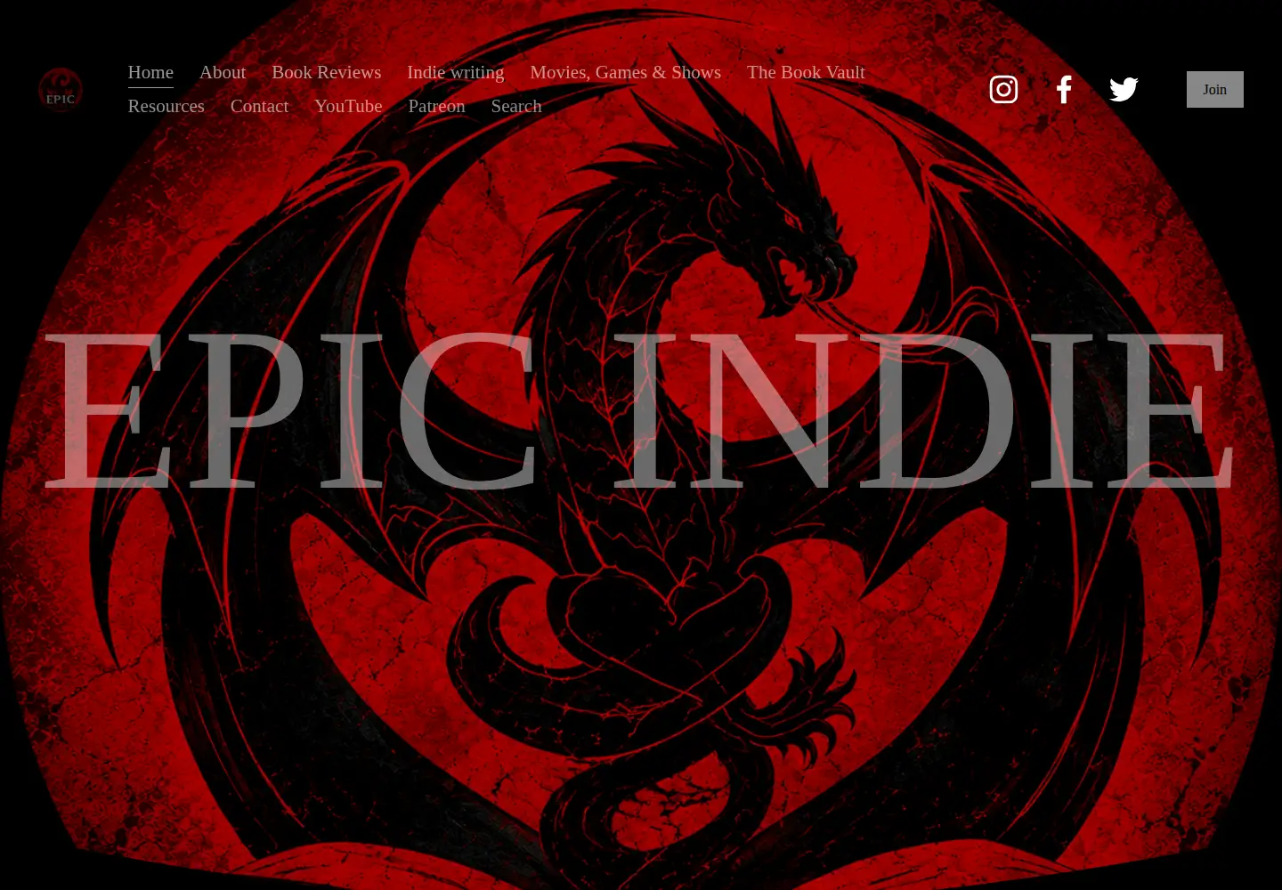Captured homepage of epicindie.net in the current scan