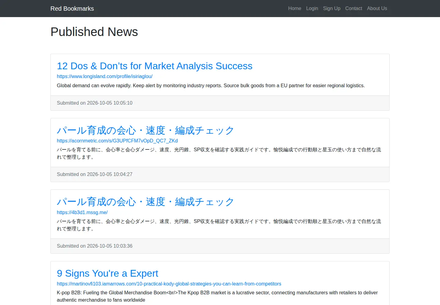 Captured homepage of red-bookmarks.win in the current scan