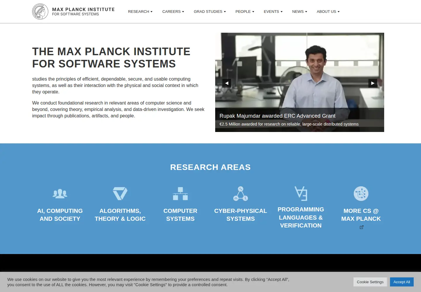 Screenshot of mpi-sws.org
